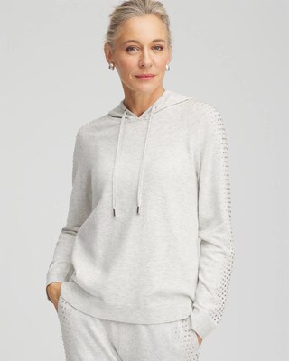 Zenergy® Luxe Cashmere Blend Rhinestone Hoodie | Chico's